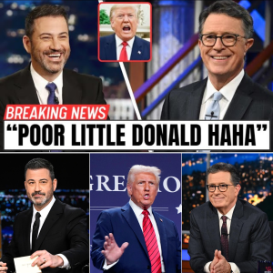 LATE-NIGHT CONFRONTATION ESCALATES INTO POLITICAL FLASHPOINT: D.o.n.a.l.d T.r.u.m.p RESPONDS AFTER JIMMY KIMMEL AND STEPHEN COLBERT BROADCAST A COORDINATED ON-AIR CHALLENGE